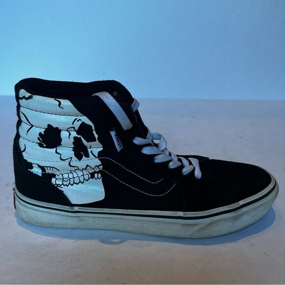 Vans Men's Off the Wall High Top Sneakers Black/White Size 7 Skull Look new! - Picture 3 of 8